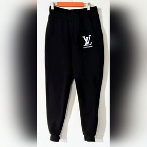 Winter Joggers Black with LV emblem Unisex Size XL (Asian size)